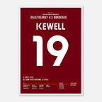 Harry Kewell trifft im Uefa Cup beim legendären 4:3 Sieg gegen Bordeaux Fußball Poster mit Rahmen