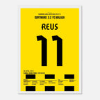 Reus mit dem Spiel seines Lebens gegen Malaga Fußball Poster mit Rahmen