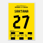 Felipe Santana last Minute Siegteffer gegen Malaga Fußball Poster mit Rahmen