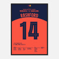 Rashford führt Barca mit Traumtor zum Sieg in Newcastle Fußball Poster mit Rahmen