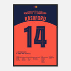 Rashford führt Barca mit Traumtor zum Sieg in Newcastle Fußball Poster mit Rahmen