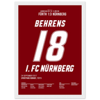 Hanno Behrens besiegelt den Derbysieg in Fürth Fußball Poster mit Rahmen