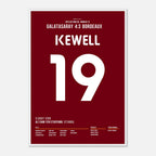 Harry Kewell trifft im Uefa Cup beim legendären 4:3 Sieg gegen Bordeaux Fußball Poster mit Rahmen