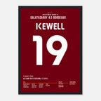 Harry Kewell trifft im Uefa Cup beim legendären 4:3 Sieg gegen Bordeaux Fußball Poster mit Rahmen