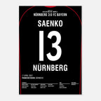 Ivan Saenko war dabei! FCN 3 - Bayern 0 Fußball Poster mit Rahmen
