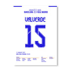 Fede Valverde entscheidet den Super Cup El Clasico 2022 Fußball Poster mit Rahmen