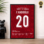 Ferdi wird zum Matchwinner gegen Rumänien Fußball Poster mit Rahmen