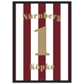 Andi Köpke - 125 Jahre FCN Fußball Poster mit Rahmen