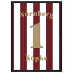 Andi Köpke - 125 Jahre FCN Fußball Poster mit Rahmen