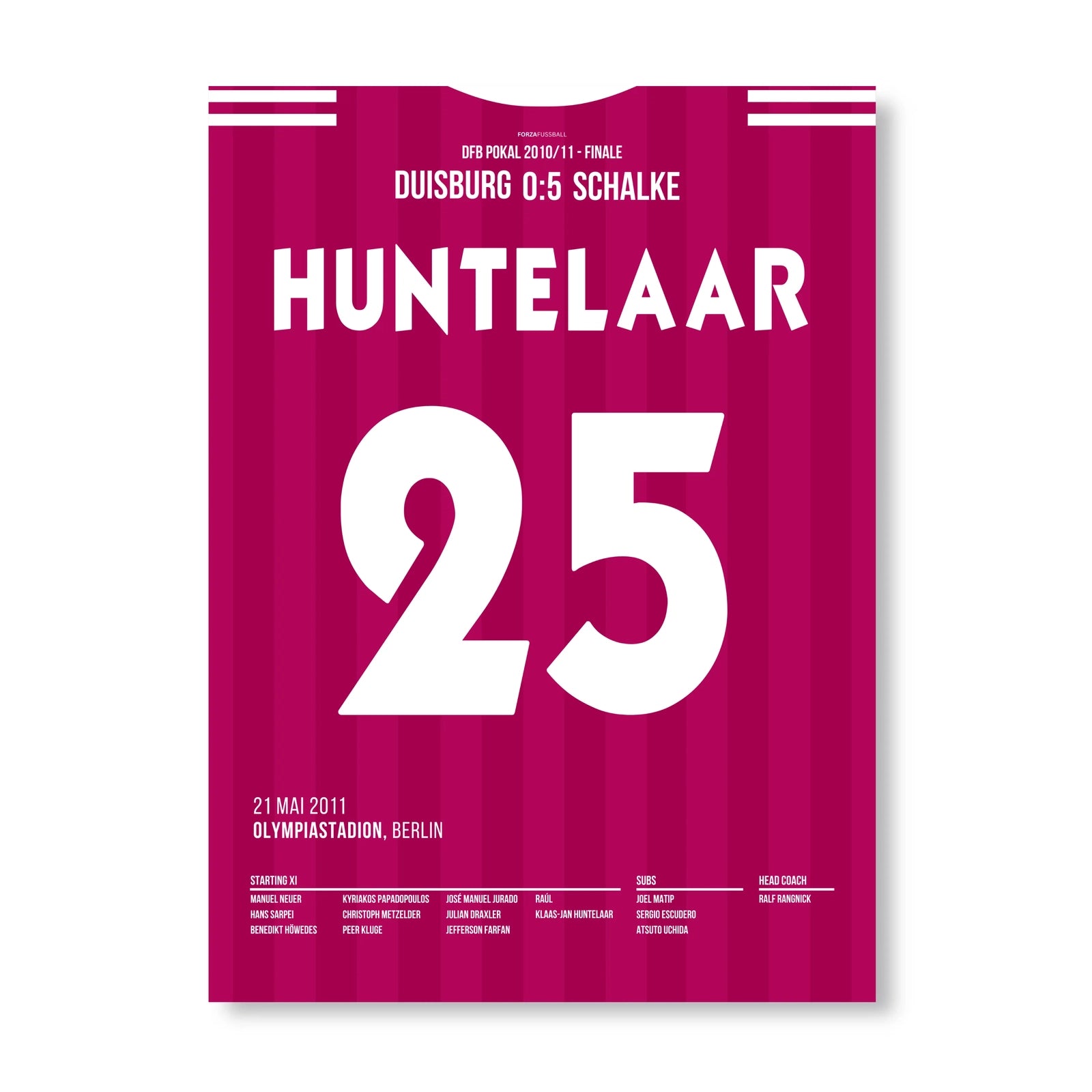 Der Hunter führt Schalke zum DFB Pokal Titel 2011 Fußball Poster mit Rahmen