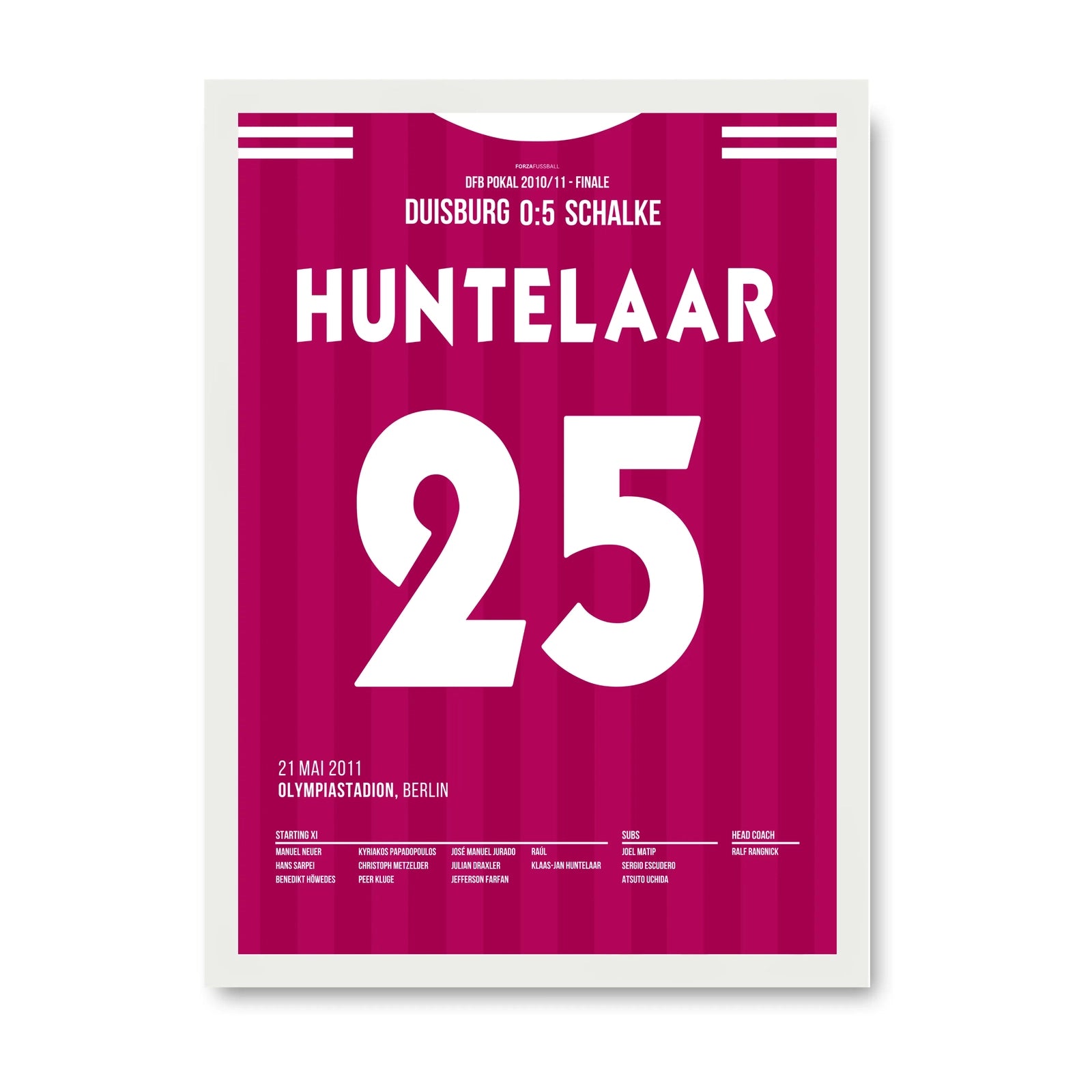 Der Hunter führt Schalke zum DFB Pokal Titel 2011 Fußball Poster mit Rahmen