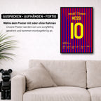 Messi´s 5er Pack beim 7:1 gegen Leverkusen Fußball Poster mit Rahmen
