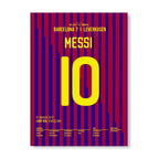 Messi´s 5er Pack beim 7:1 gegen Leverkusen Fußball Poster mit Rahmen