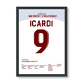 Icardi lüpft Gala zum Sieg im Old Traford Fußball Poster mit Rahmen