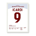Icardi lüpft Gala zum Sieg im Old Traford Fußball Poster mit Rahmen