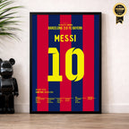 Messi schickt Boateng und Neuer schlafen Fußball Poster mit Rahmen