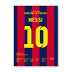 Messi schickt Boateng und Neuer schlafen Fußball Poster mit Rahmen