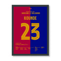 Kounde schießt Barca zum Pokalsieg im Clasico Fußball Poster mit Rahmen