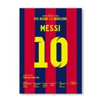 Messi's legendäres Solo Tor gegen Bilbao im Copa Finale 2015 Fußball Poster mit Rahmen