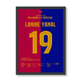 Lamine Yamal mit Solo-Tor im Super Copa Clasico Fußball Poster mit Rahmen