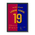 Lamine Yamal Show im Clasico um die Meisterschaft Fußball Poster mit Rahmen