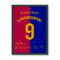 Lewandowski's Doppelschlag verstummt das Bernabeu im El Clasico Fußball Poster mit Rahmen