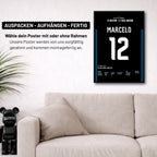 Marcelo Show in der Allianz Arena gegen die Bayern Fußball Poster mit Rahmen