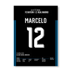 Marcelo Show in der Allianz Arena gegen die Bayern Fußball Poster mit Rahmen