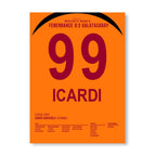 Mauro Icardi mit dem Dritten gegen Fener Fußball Poster mit Rahmen