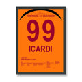 Mauro Icardi mit dem Dritten gegen Fener Fußball Poster mit Rahmen