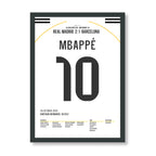 Kylian Mbappe und Real Madrid dominieren Barca Fußball Poster mit Rahmen
