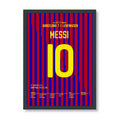 Messi´s 5er Pack beim 7:1 gegen Leverkusen Fußball Poster mit Rahmen