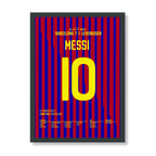 Messi´s 5er Pack beim 7:1 gegen Leverkusen Fußball Poster mit Rahmen