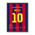Messi schickt Boateng und Neuer schlafen Fußball Poster mit Rahmen