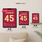 Victor Osimhens Hattrick-Gala in Amsterdam Fußball Poster mit Rahmen