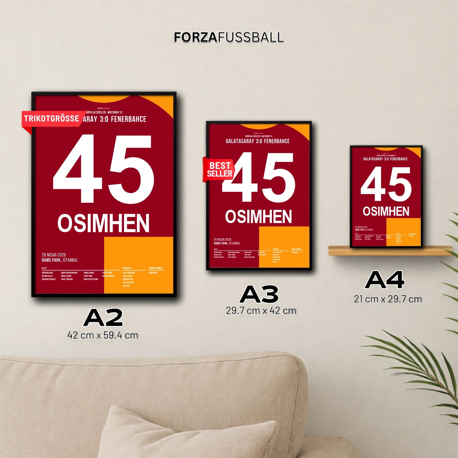 Osimhen führt Gala im Derby zum Meistertitel 2026 Fußball Poster mit Rahmen
