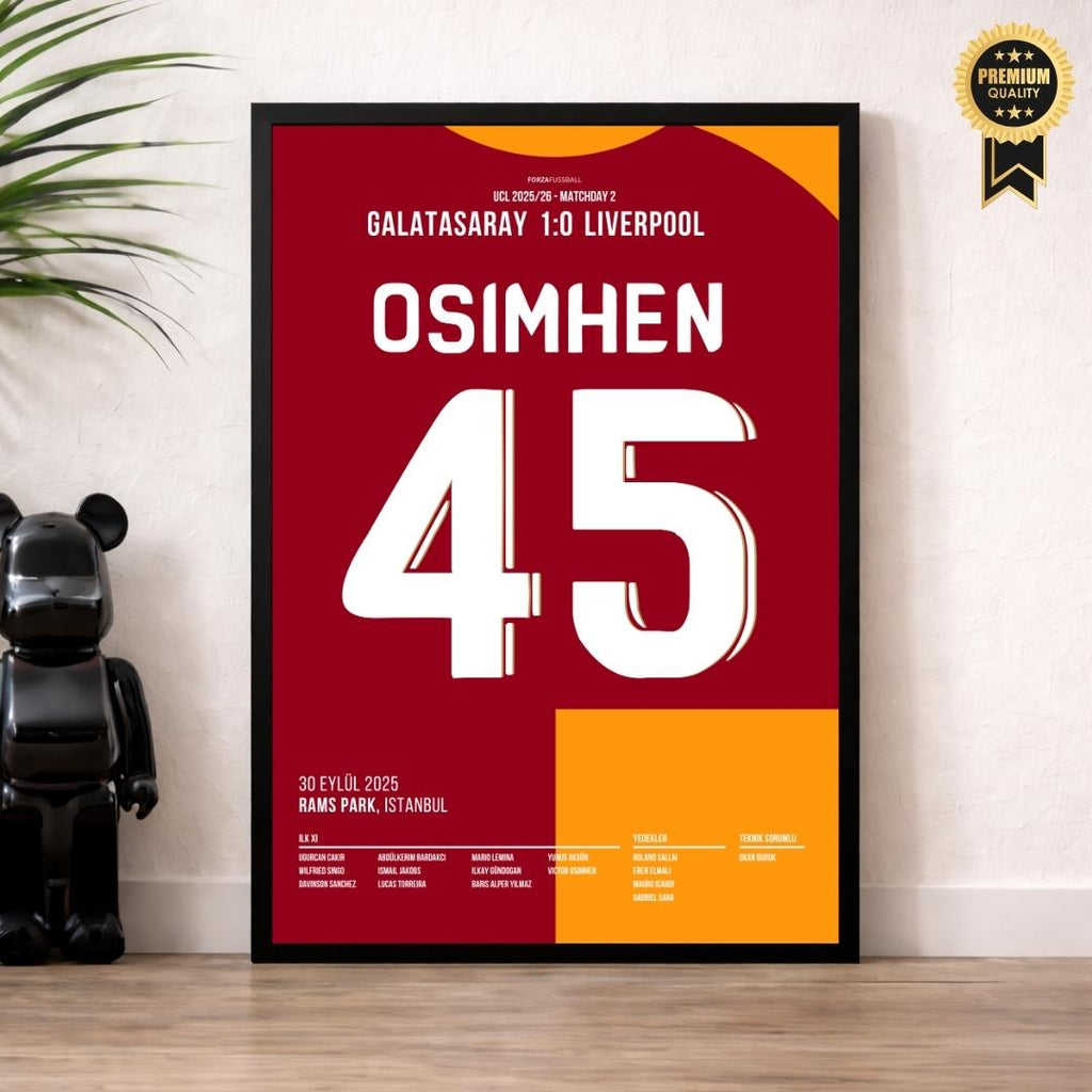 Osimhen wird zum Matchwinner gegen Liverpool Fußball Poster mit Rahmen