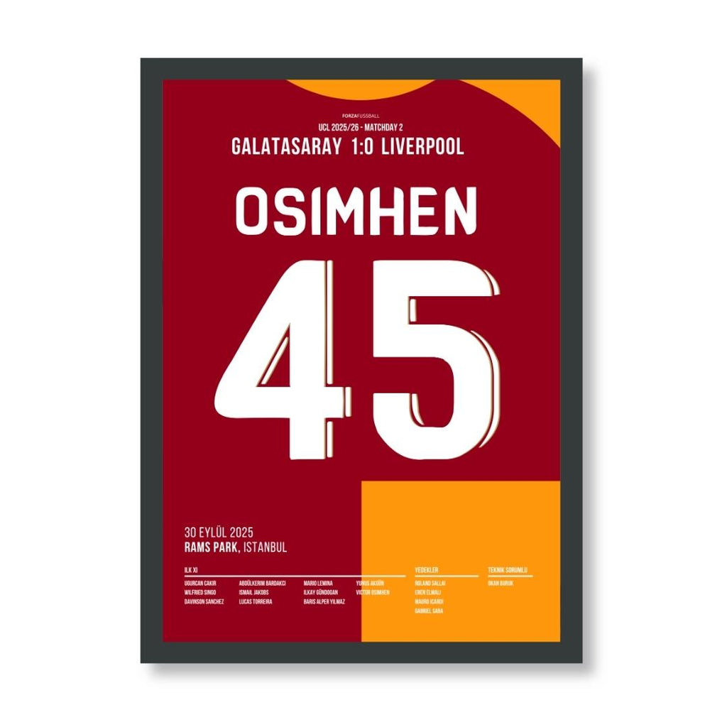 Osimhen wird zum Matchwinner gegen Liverpool Fußball Poster mit Rahmen
