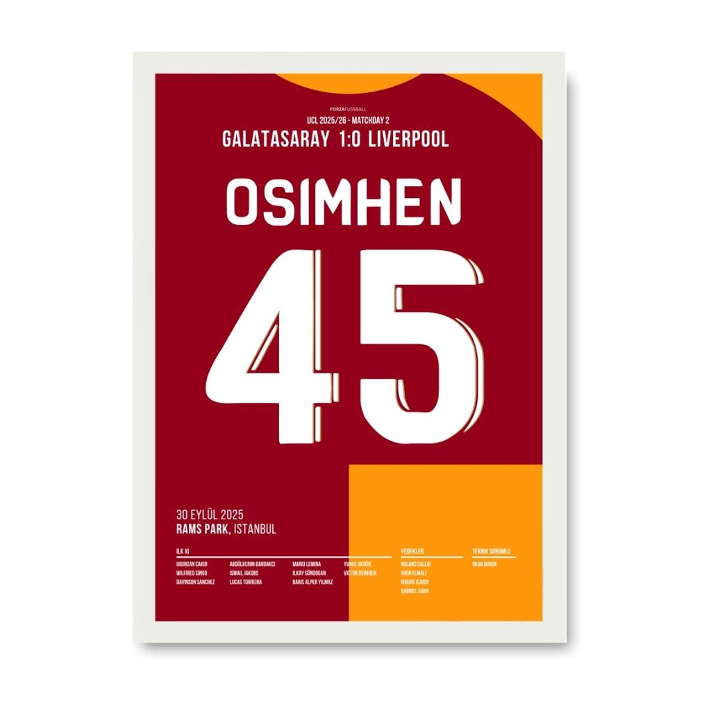 Osimhen wird zum Matchwinner gegen Liverpool Fußball Poster mit Rahmen