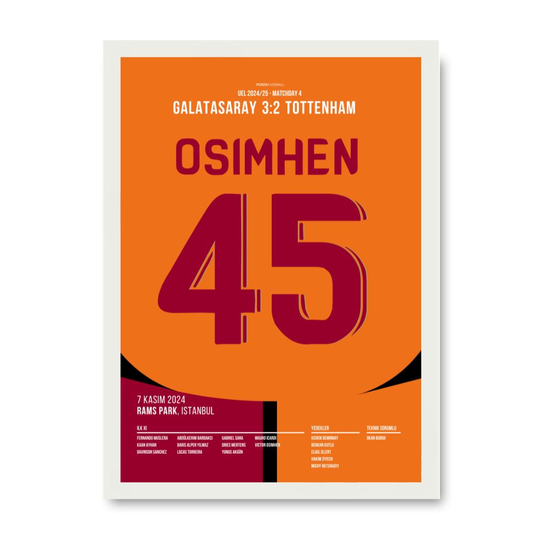 Osimhen´s Doppelpack gegen Tottenham Fußball Poster mit Rahmen