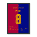 Pedri mit Traumtor im Copa Finale gegen Real Madrid Fußball Poster mit Rahmen