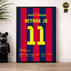 Neymar sichert Barca das Triple gegen Juve Fußball Poster mit Rahmen