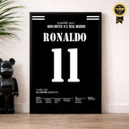 Ronaldo Nazario mit Standing Ovation Hattrick im Old Trafford Fußball Poster mit Rahmen