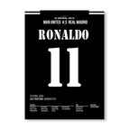 Ronaldo Nazario mit Standing Ovation Hattrick im Old Trafford Fußball Poster mit Rahmen