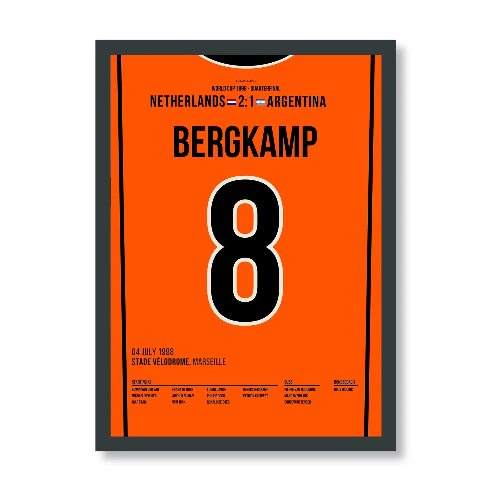 Dennis Bergkamp’s iconic goal against Argentina at the 1998 World Cup