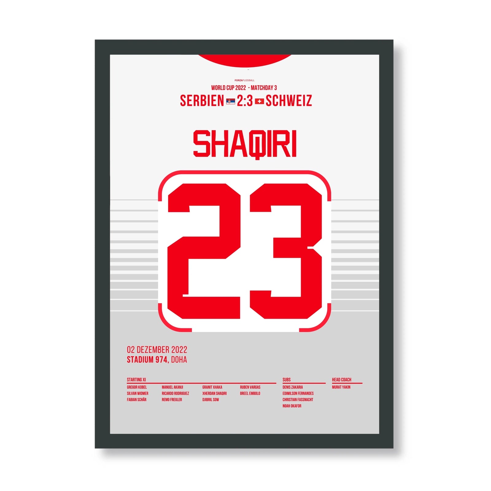 Shaqiri trifft schon wieder gegen Serbien bei der WM 2022