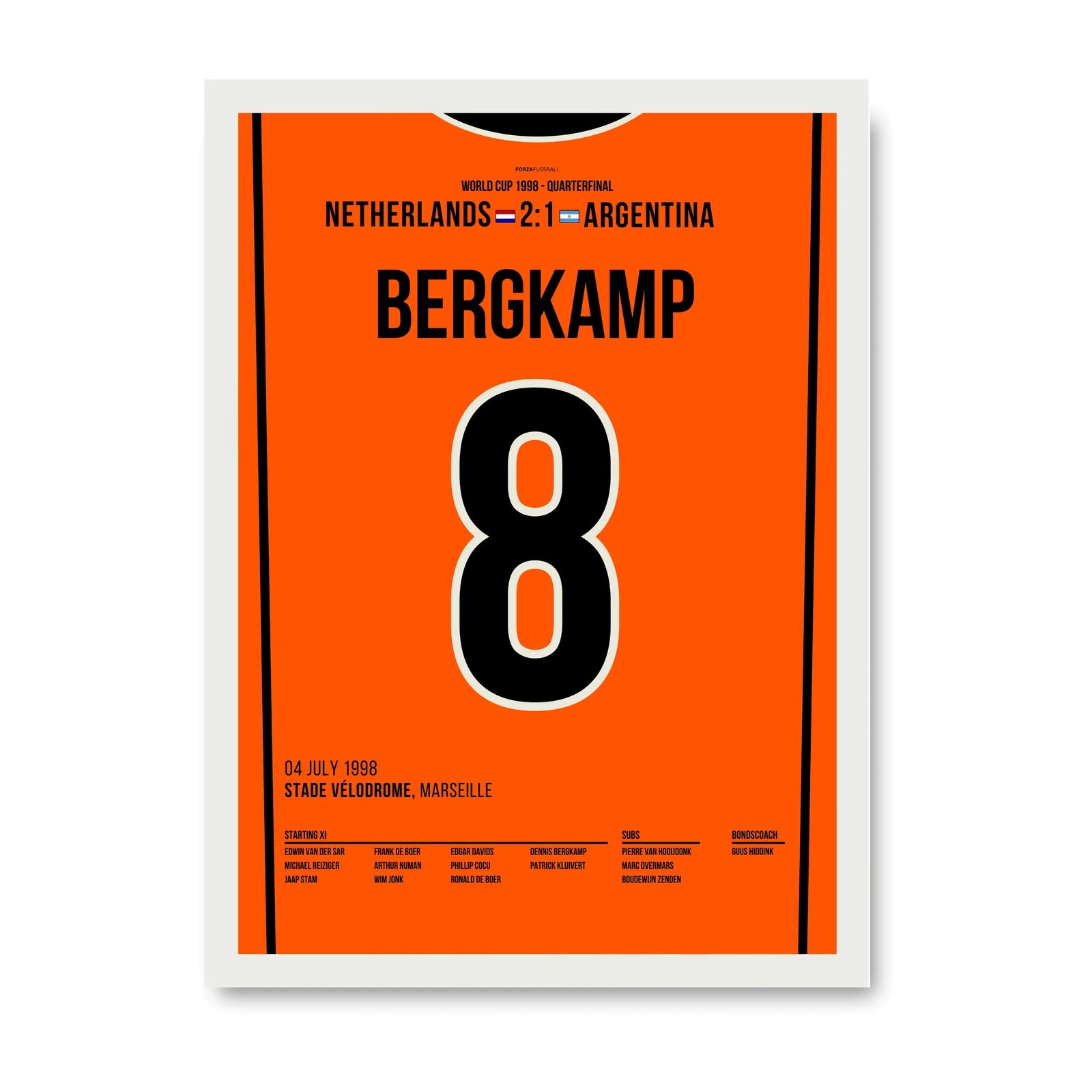 Dennis Bergkamp’s iconic goal against Argentina at the 1998 World Cup