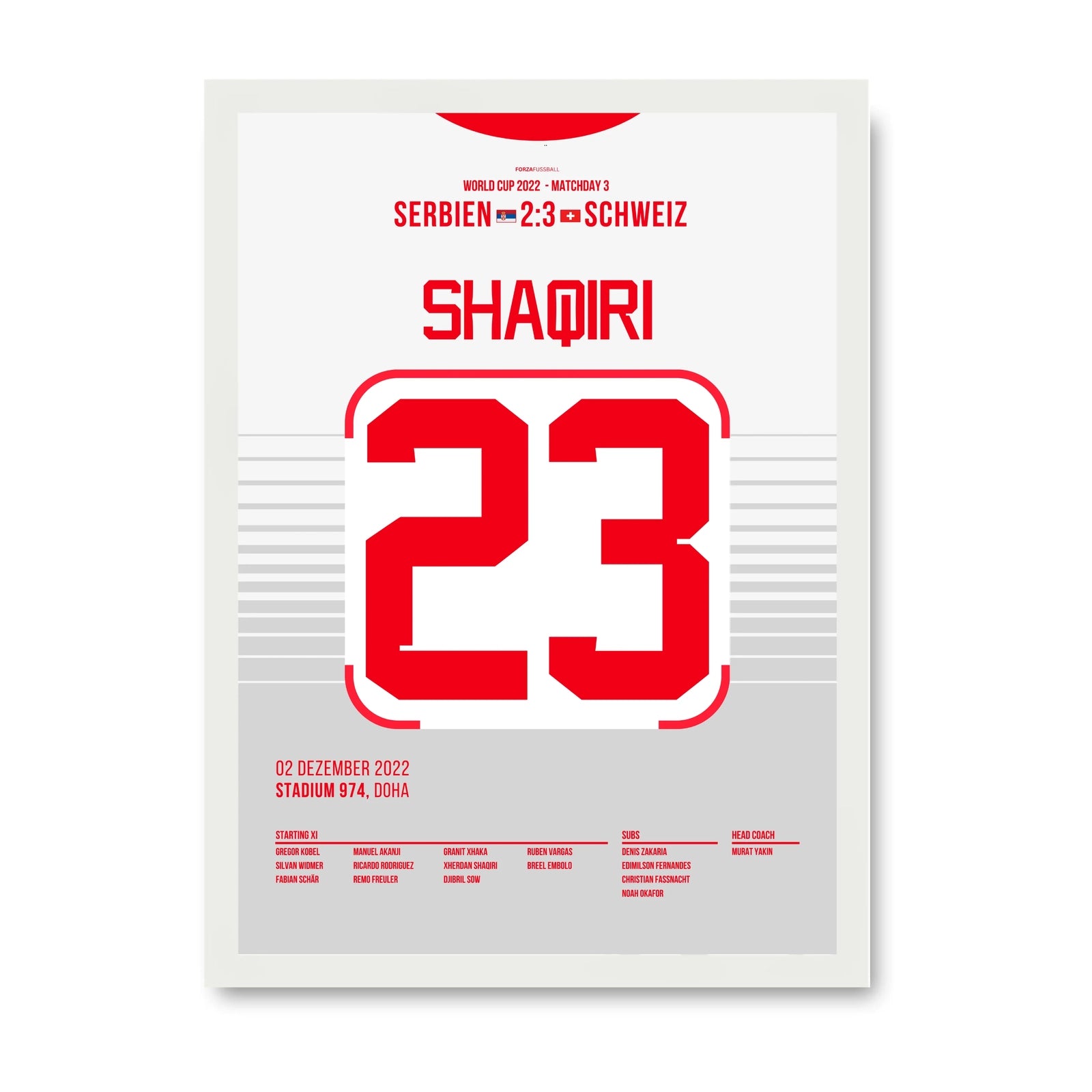 Shaqiri trifft schon wieder gegen Serbien bei der WM 2022