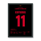 Raphinha knipst Benfica in der 96. das Licht aus Fußball Poster mit Rahmen