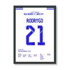 Rodrygo dreht das Spiel gegen Man City in 2 Minuten Fußball Poster mit Rahmen